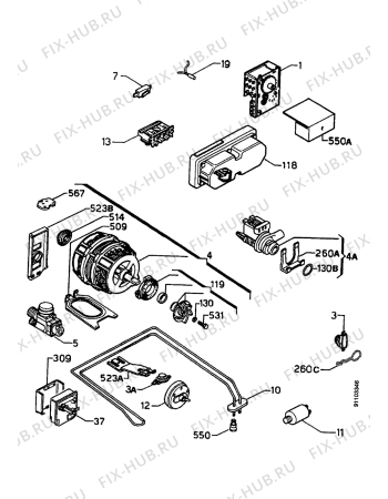 Взрыв-схема посудомоечной машины Zanussi ZW4104 - Схема узла Electrical equipment